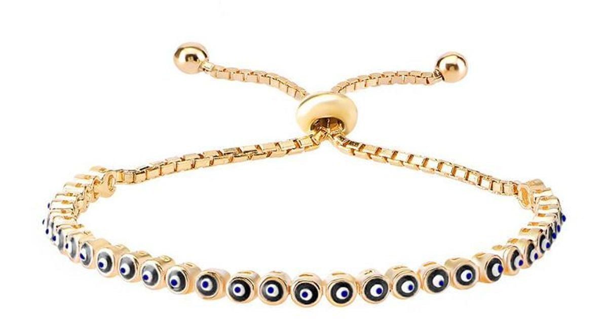 Gabi Rielle 14k Over Silver Enamel Evil Eye Bracelet in White Lyst