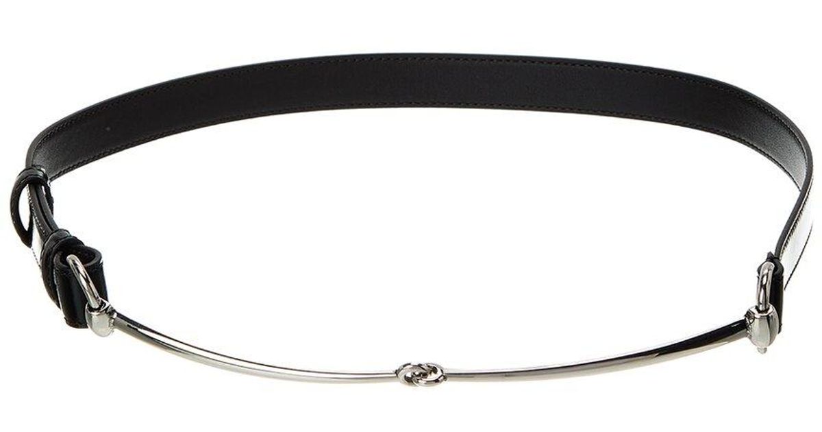 Gucci Slim Horsebit Thin Patent Belt in Black Lyst