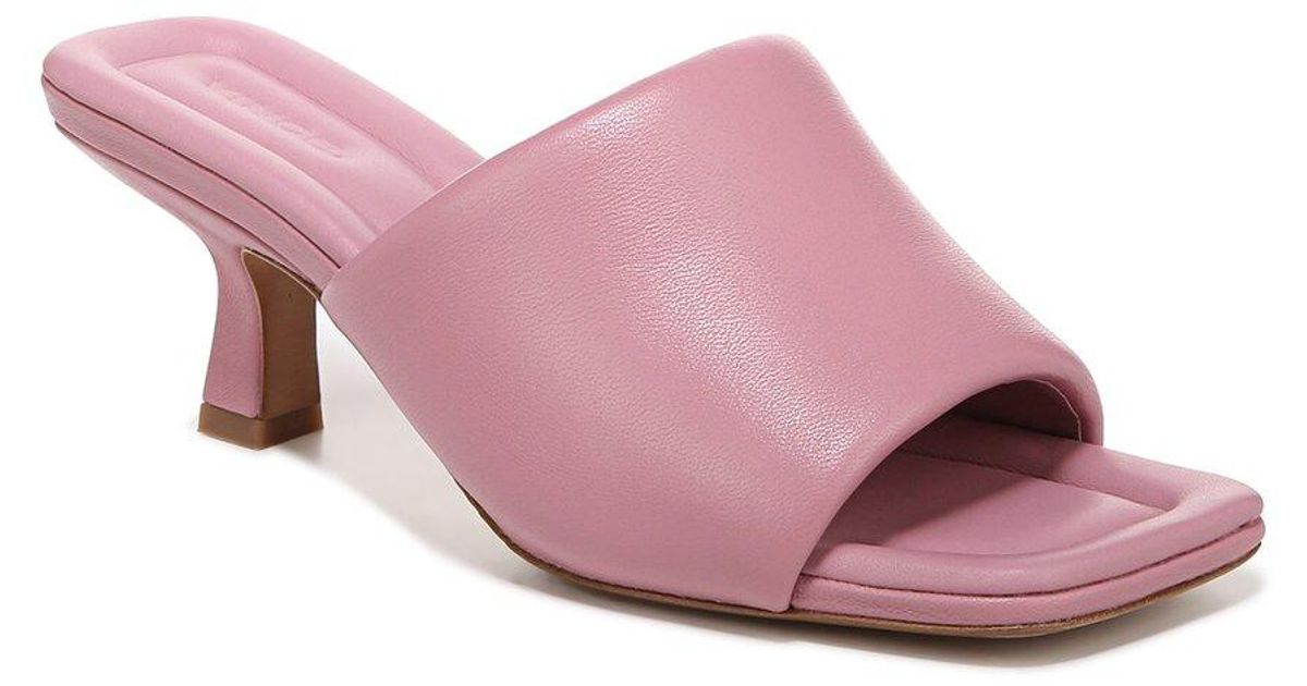 Vince Ceil Slide Leather City Sandals in Pink | Lyst