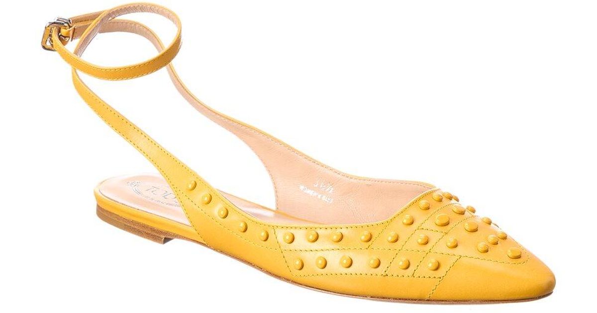 yellow ankle strap flats