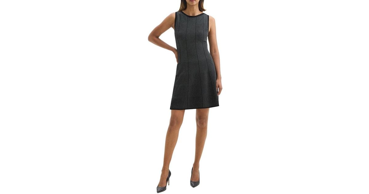 Theory Panelled Knit Dress in Black | Lyst