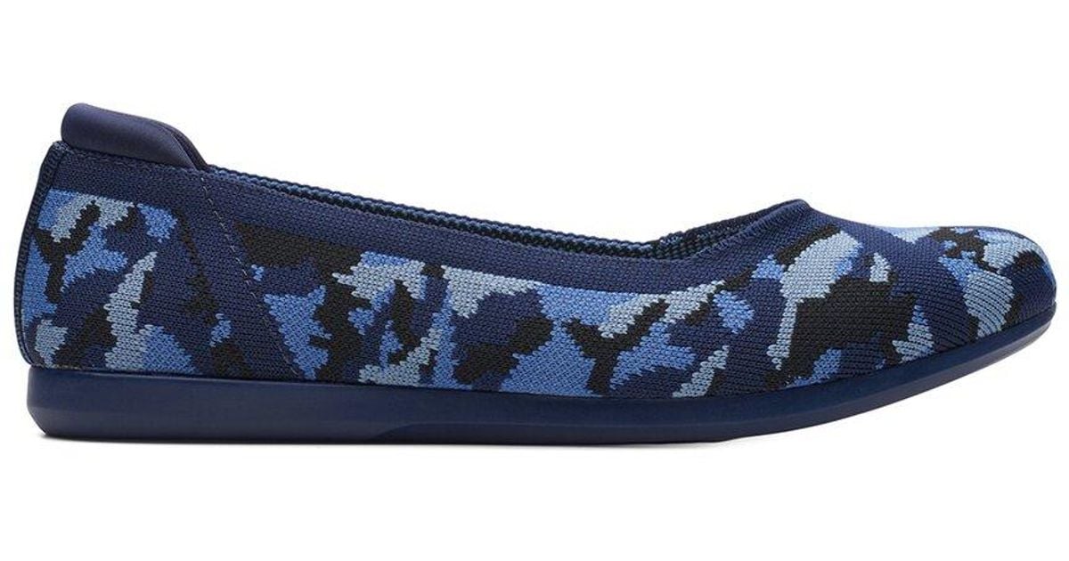 Clarks Carly Wish Shoe in Navy Camo (Blue) | Lyst UK