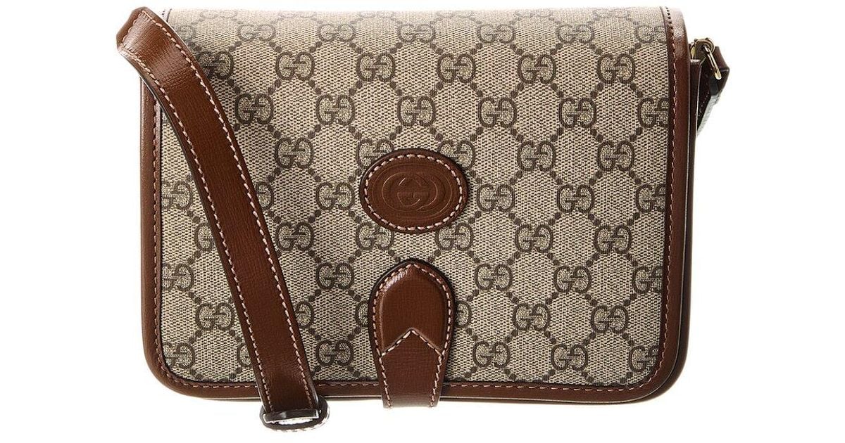 GUCCI Brown ミニバッグ Gucci Brown/Beige Leather/Canvas Crystal GG Jackie 1961 Mini Bag