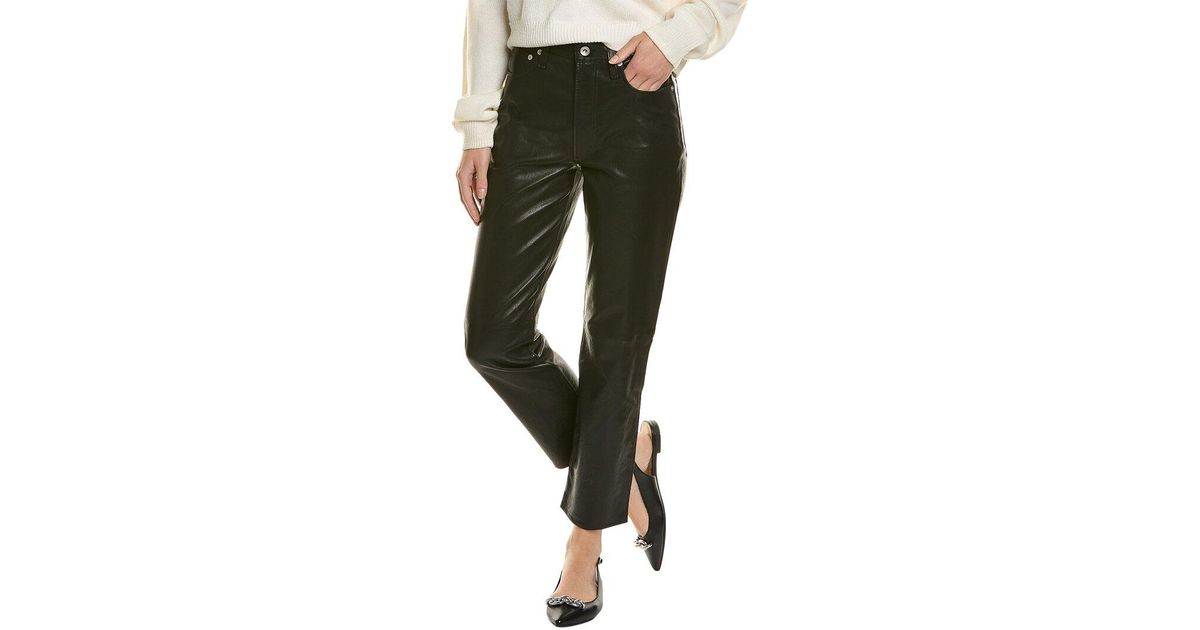 Rag & Bone Vintage Leather Cigarette Pant in Green