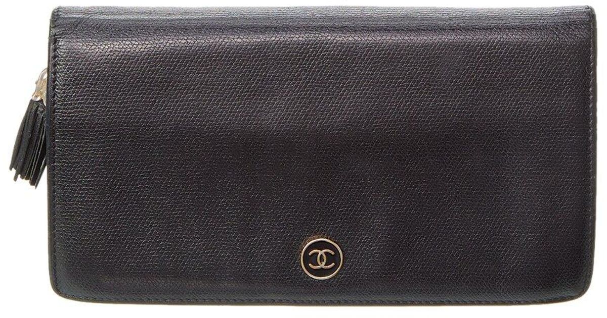 Chanel ! Caviar Cc Leather Wallet in Gray