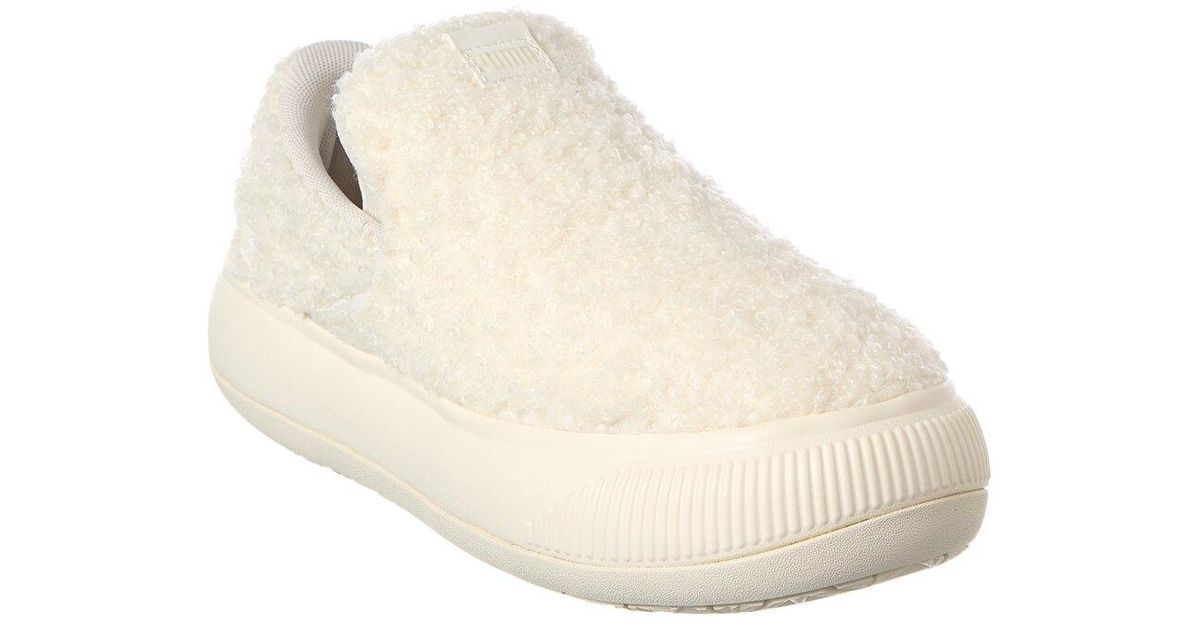 PUMA Mayu Teddy Slip-on Sneaker in White | Lyst UK
