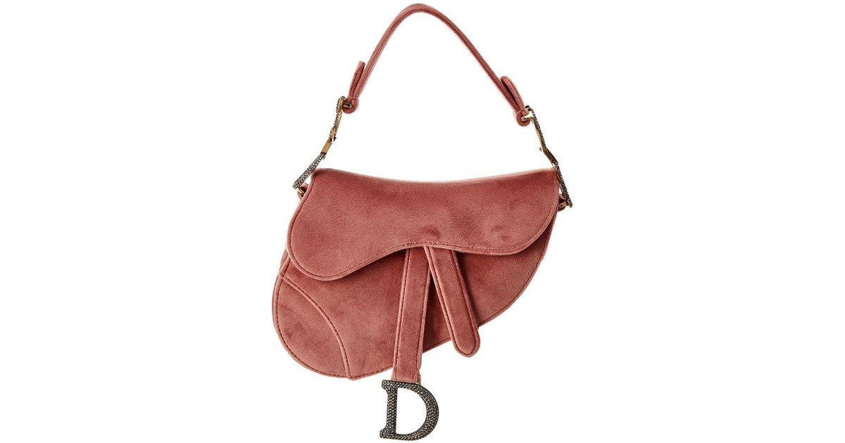 Saddle Bag with Strap Sand Pink Grained Calfskin  DIOR