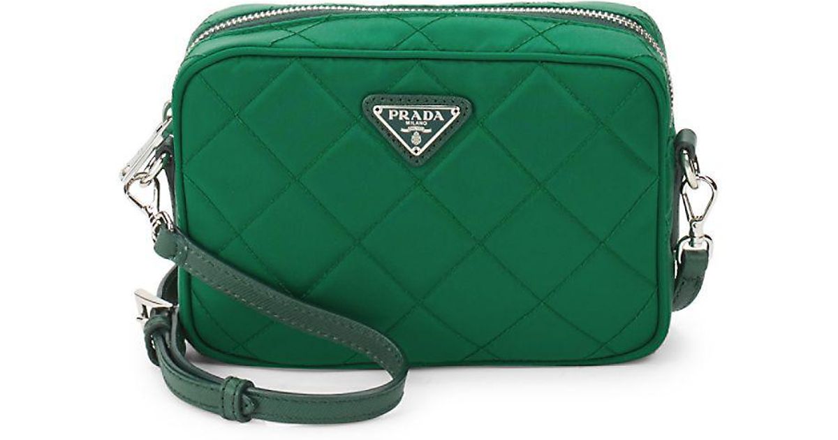 Prada Quilted Nylon Crossbody Bag in Green Lyst