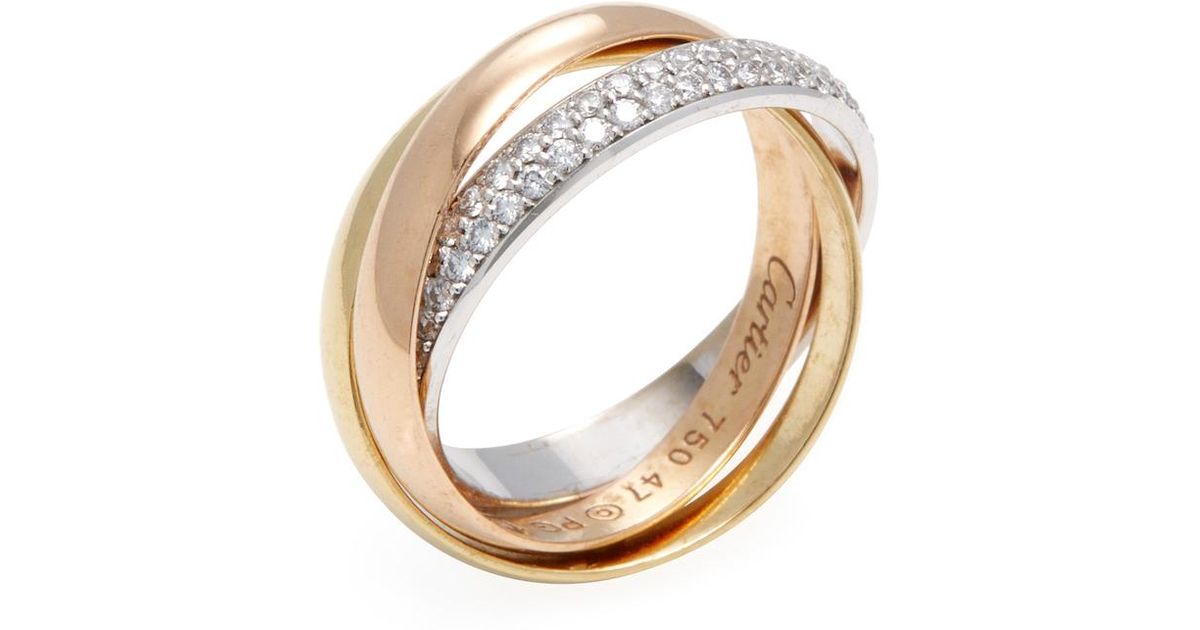 cartier three tone ring