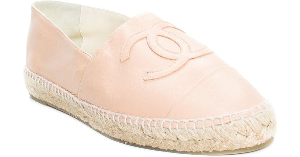 Chanel Pink Leather Espadrille (size It 42, Never Worn) | Lyst