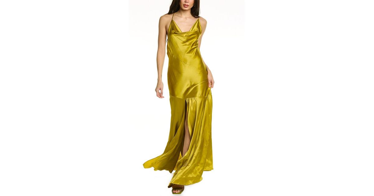 Cinq À Sept Julissa Silk Gown in Yellow | Lyst UK