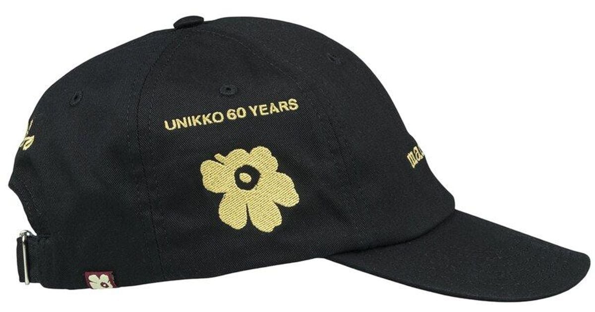 【marimekko】KRASTA UNIKKO TRIBUTE 60th Black Marimekko Krasta I Unikko Tribute Baseball Hat in Black