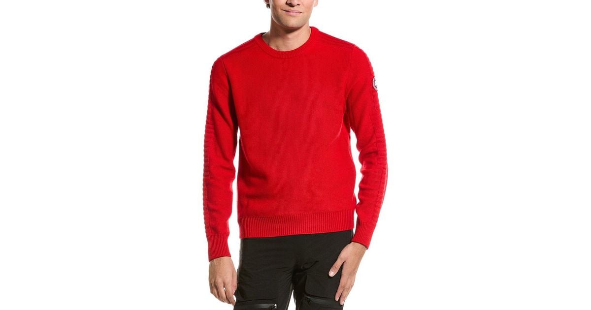 Canada Goose Paterson Wool Crewneck Sweater in Red for Men Lyst