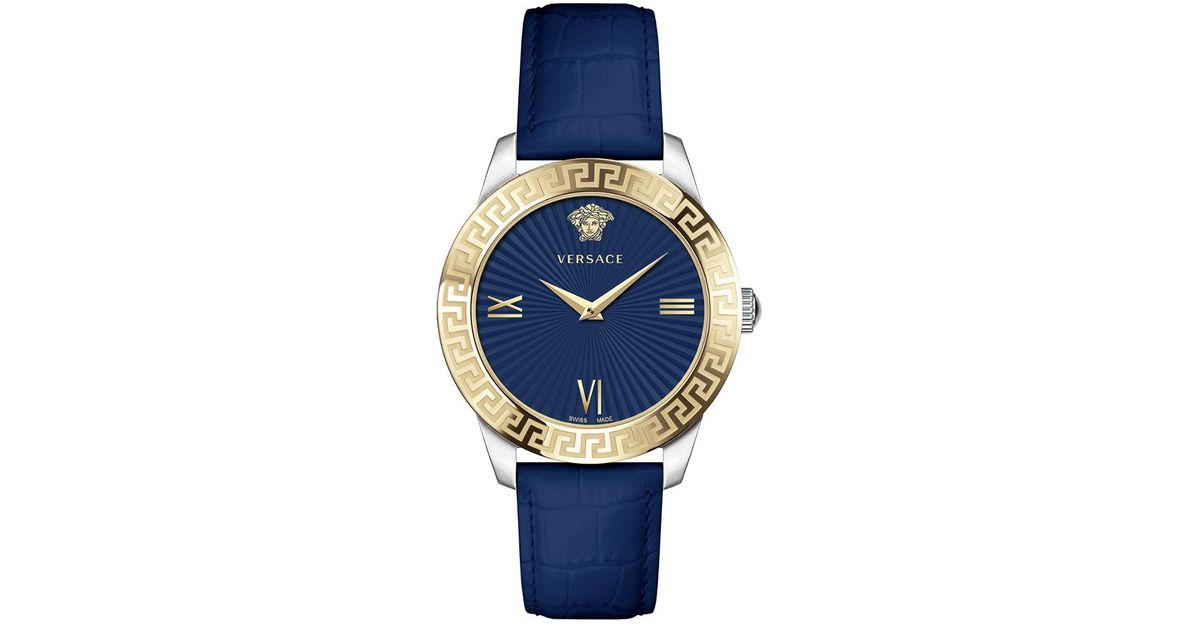 Versace Leather Women's Greca Signature Lady Watch in Metallic - Lyst