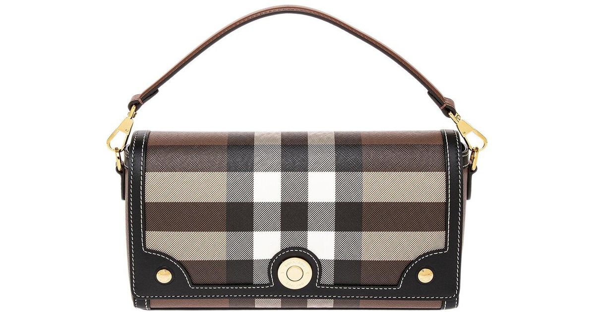 Burberry Top Handle Note Ecanvas & Leather Shoulder Bag Lyst
