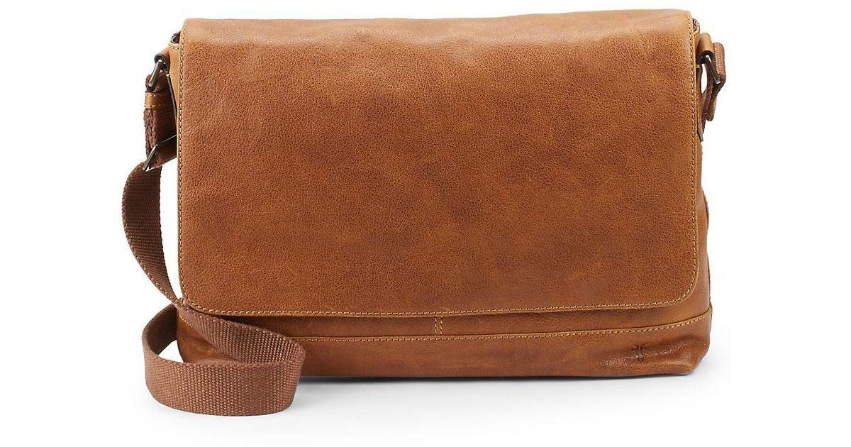 Lyst Frye Owen Leather Messenger Bag In Brown
