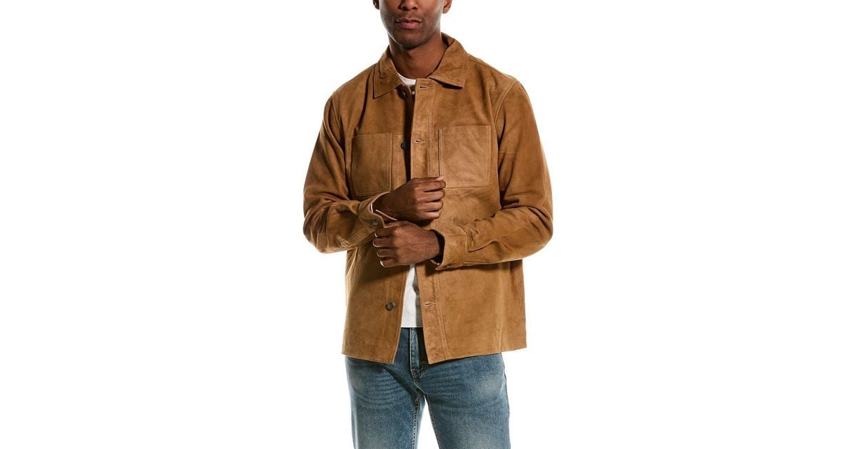 Mens suede store shirt jacket