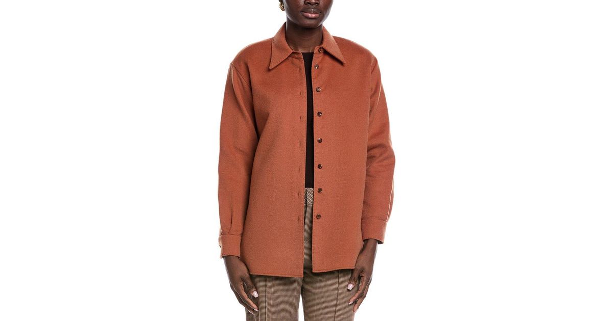 Lafayette 148 New York Reversible Wool Shacket in Brown | Lyst UK