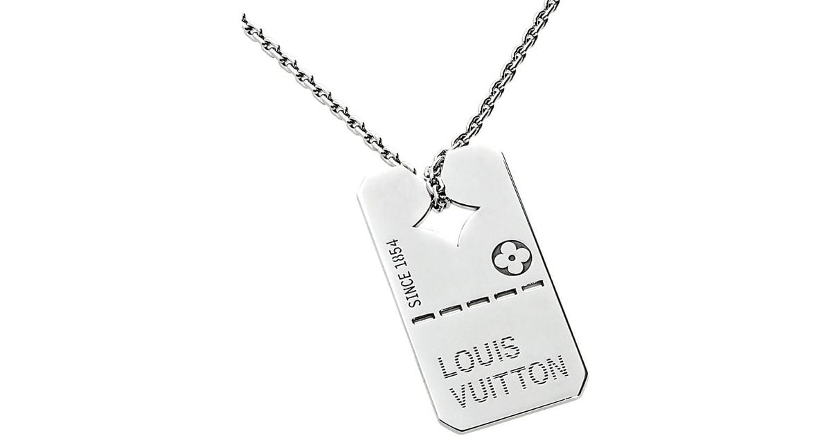 Louis Vuitton Louis Vuitton 18k Dog Tag Necklace - Lyst