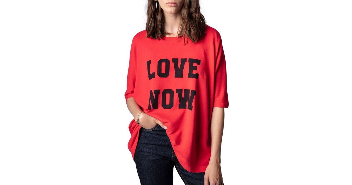 Zadig & Voltaire Portland Love Now Sweatshirt in Red | Lyst
