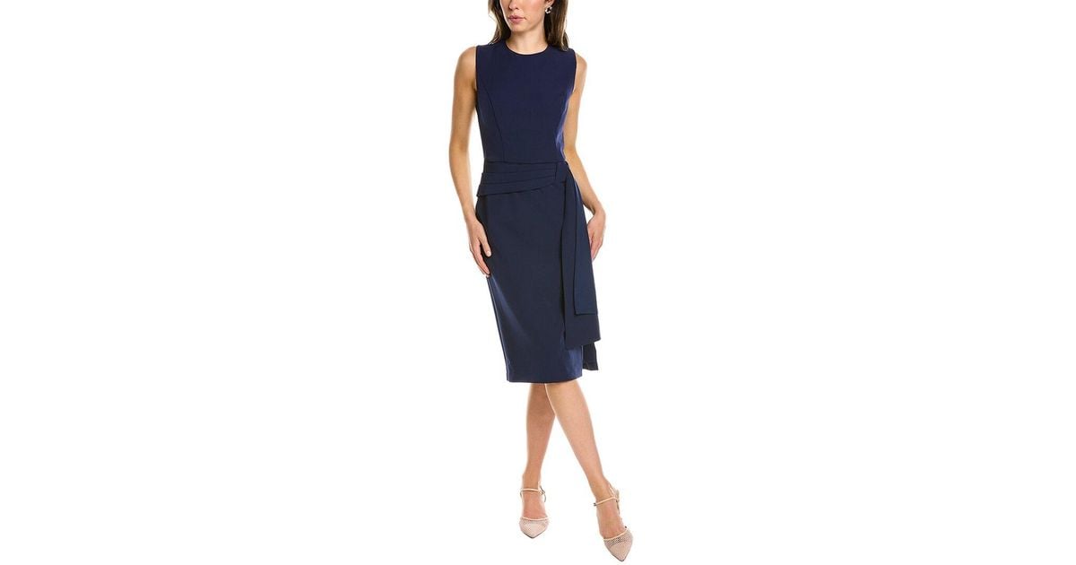 Kay Unger Raven Midi Dress in Blue - Save 11% | Lyst