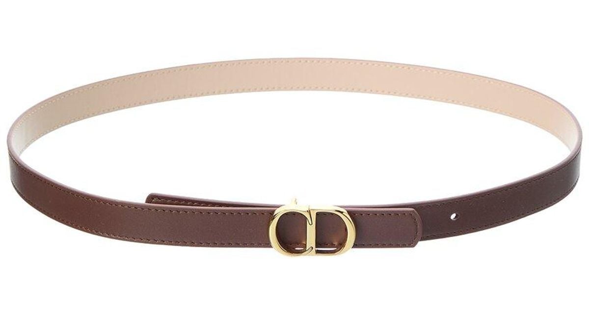 Dior Cd Icon Leather Belt in White | Lyst