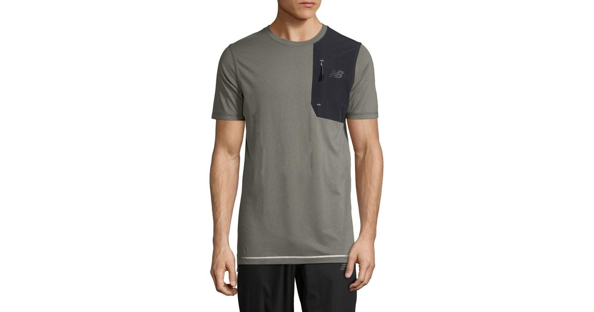 New Balance Synthetic 247 Luxe Tee in Olive Green (Green) for Men | Lyst