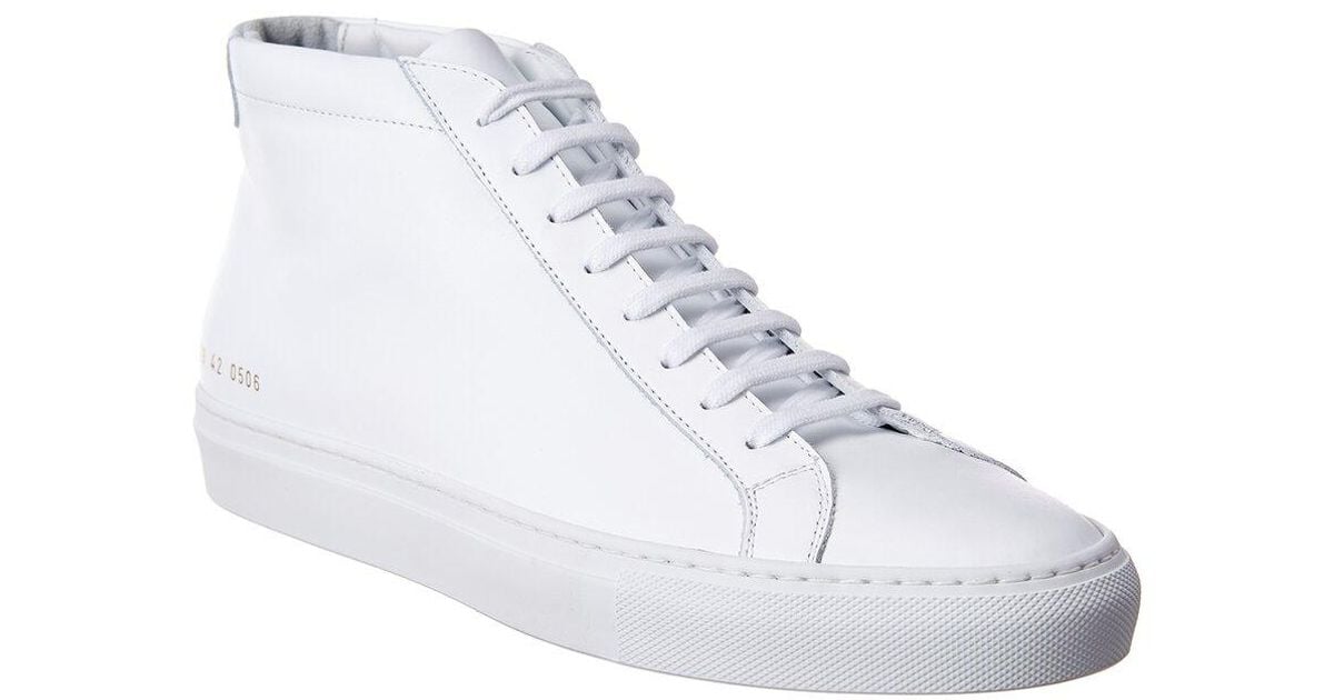 Common Projects Achilles Mid Leather Sneakers in White for Men