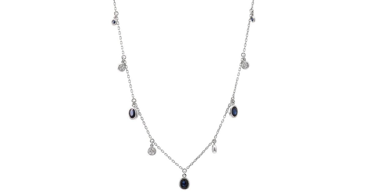 Gemstones 1.85 Ct. Tw. Diamond & Sapphire Necklace in Natural | Lyst