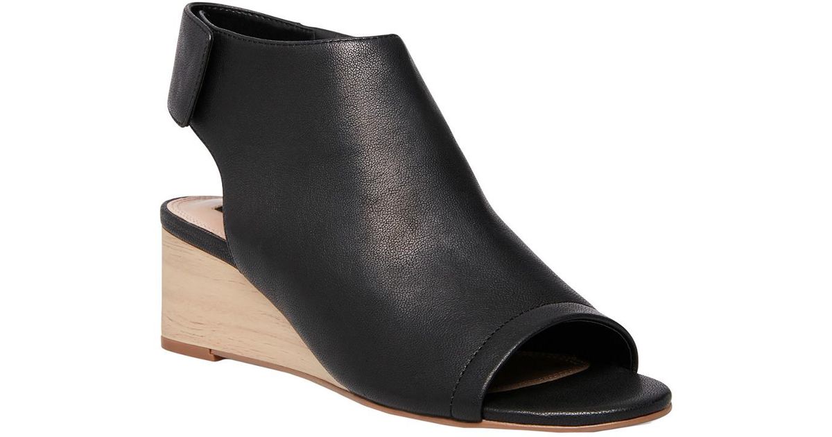 leather wedge slides