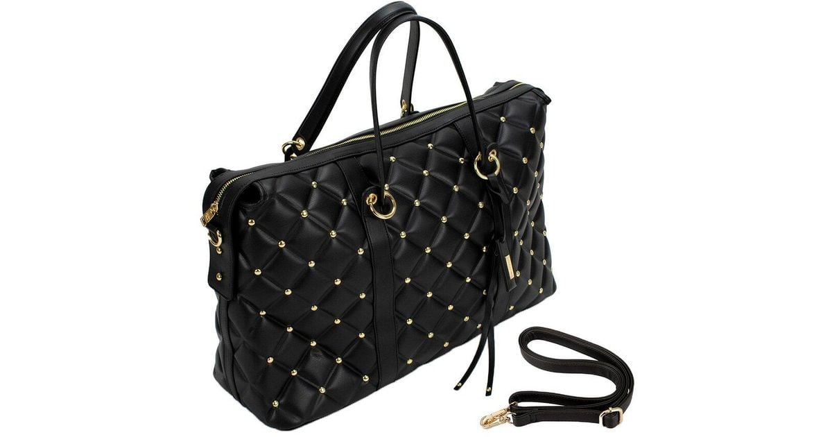 Badgley Mischka Quilted Travel Tote Weekender Bag in Black Lyst