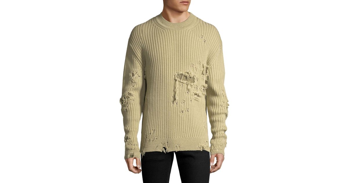 Distressed ribbed sweater Clearance
