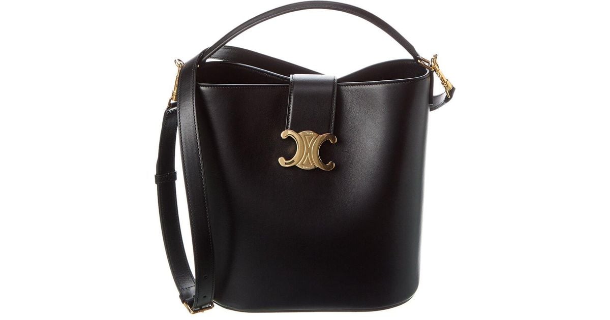 ショルダーバッグ・ポシェット CELINE Louise Small leather bucket bag black SMALL BUCKET LOUISE IN SMOOTH CALFSKIN - BLACK | CELINE