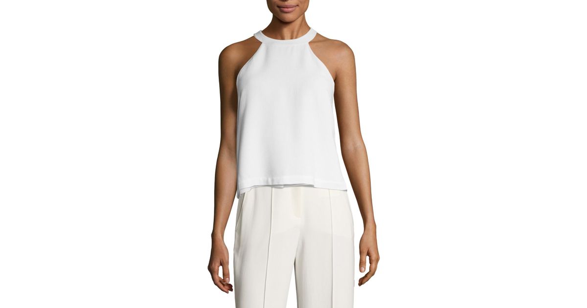 white silk halter top