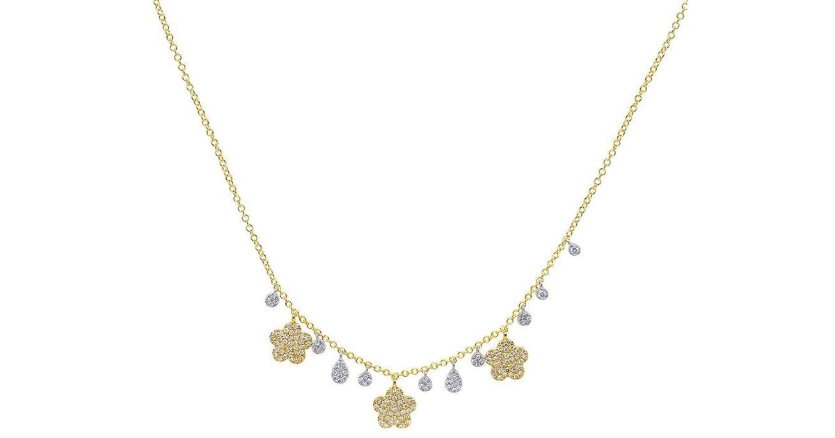 14k Gold Necklace with 5 Diamond Bezels - N10363