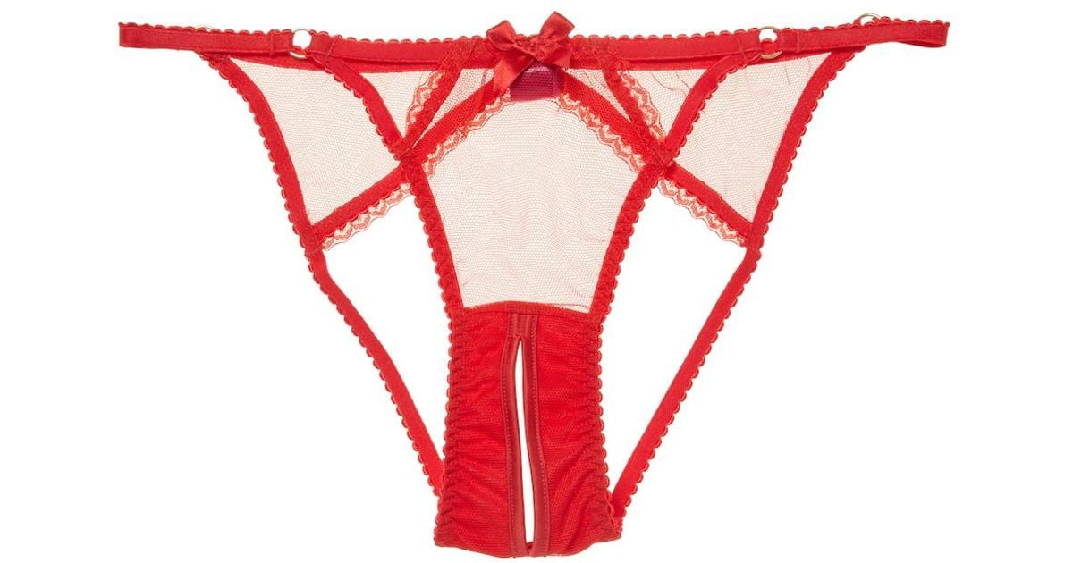 L'Agent by Agent Provocateur Ouvert Lace Panties in Red | Lyst