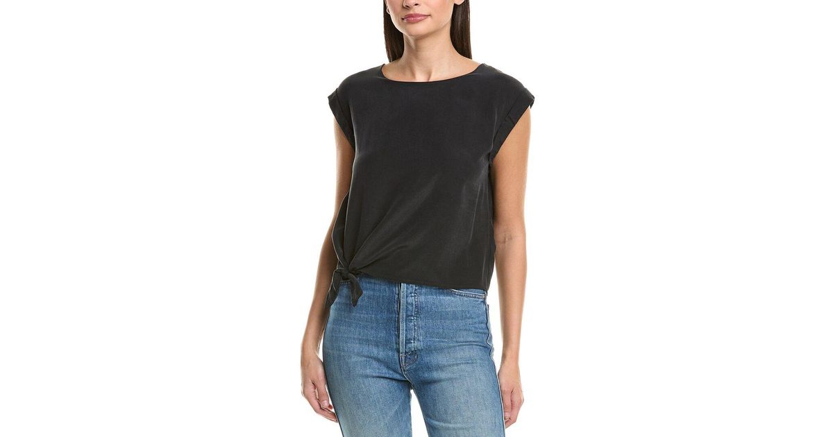 Splendid Top Splendid Alessandra Silk Top in Black | Lyst