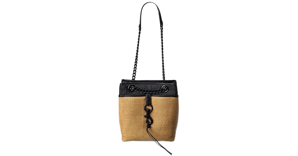 Rebecca Minkoff Edie Large Straw Bucket Bag in Brown Lyst
