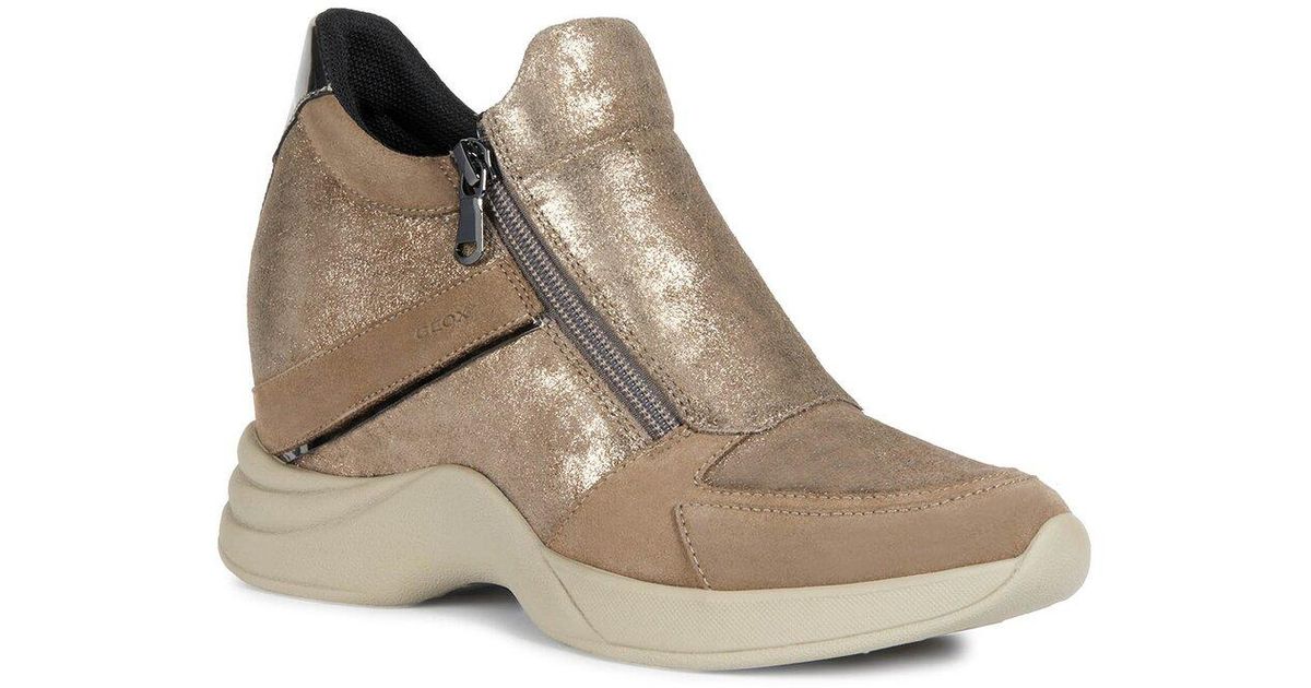 Geox Armonica Leather Sneaker in dk Beige (Natural) - Lyst