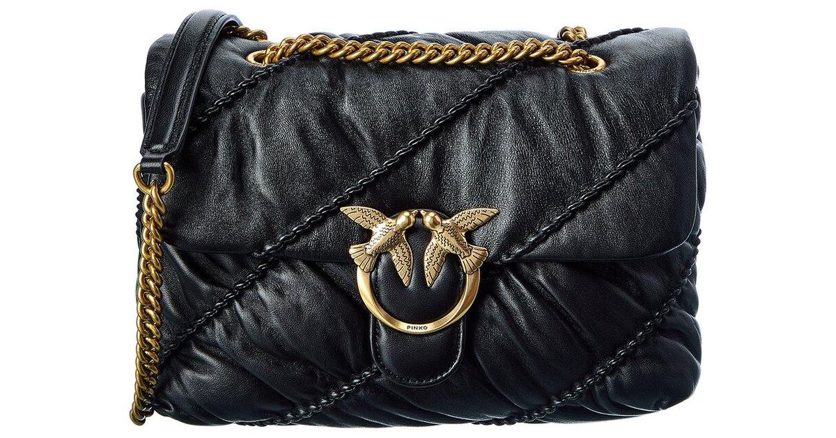 Pinko Love Classic Puff Leather Shoulder Bag in Black Lyst