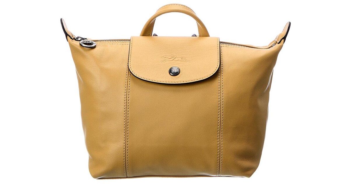 Longchamp Le Pliage Cuir Leather Backpack in Natural | Lyst