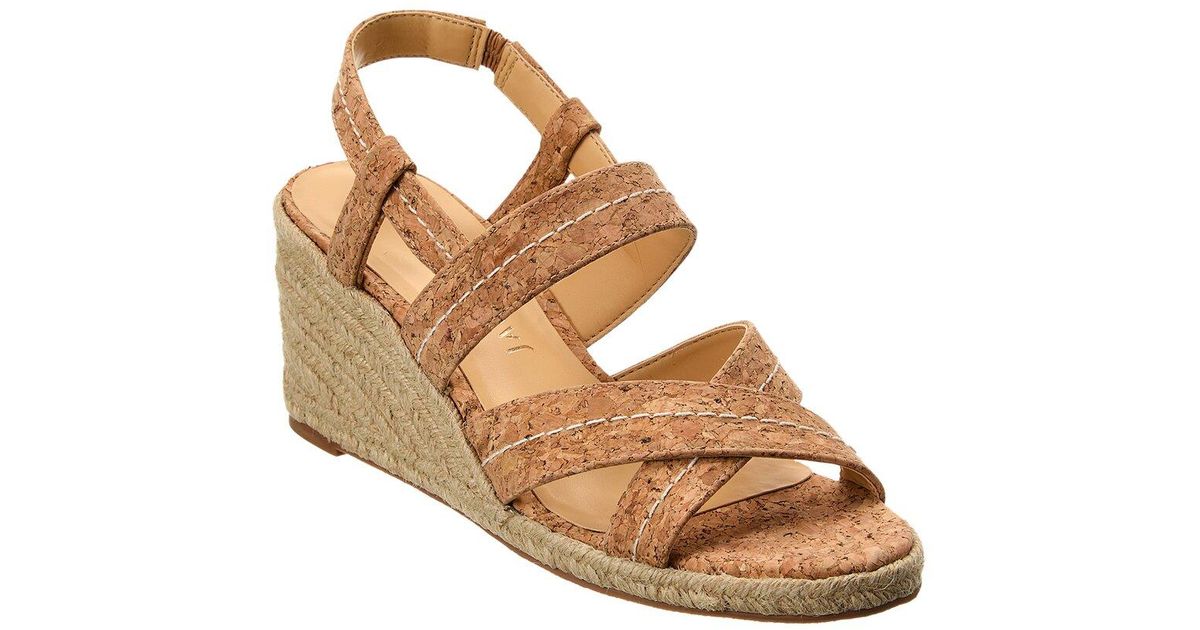 Jack Rogers Polly Cork Mid Wedge Sandal in Metallic Lyst