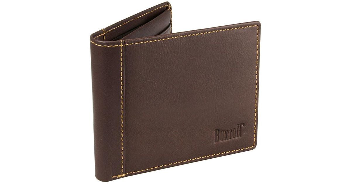 Buxton King Convertible Genuine Leather Billfold Wallet Brown