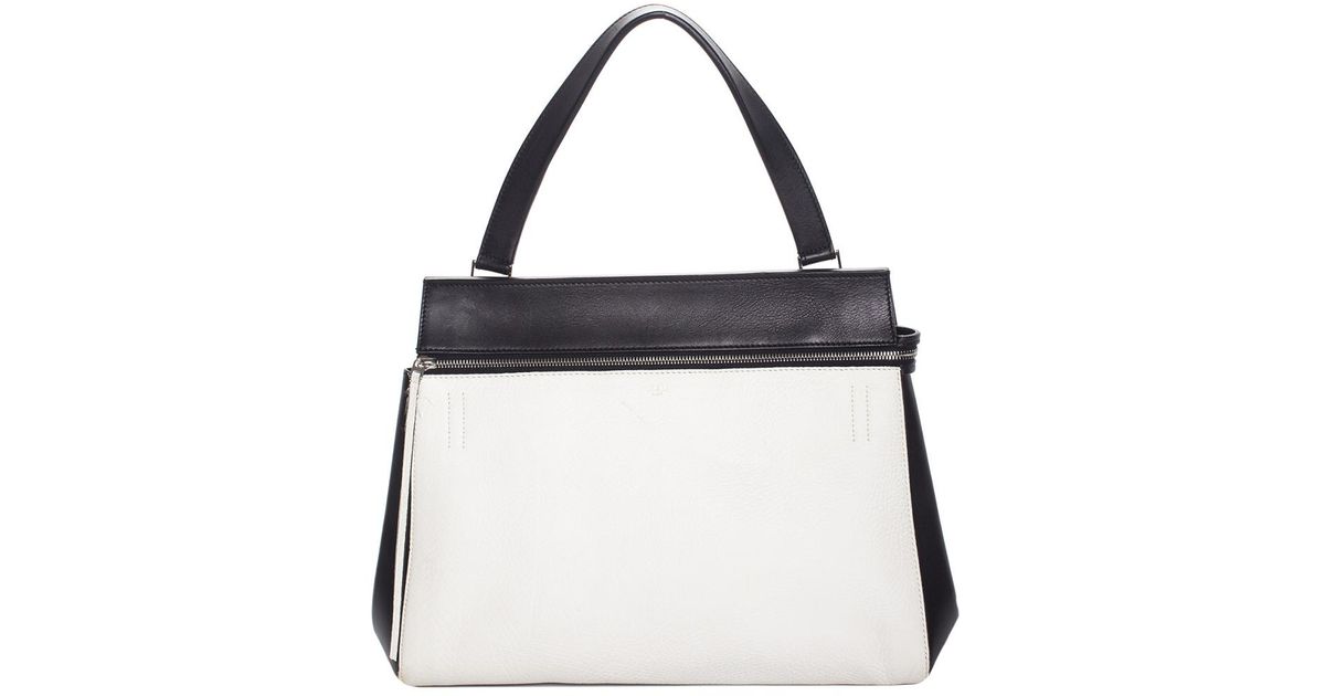Céline Black White Leather Large Edge Céline Black White Leather Large Edge