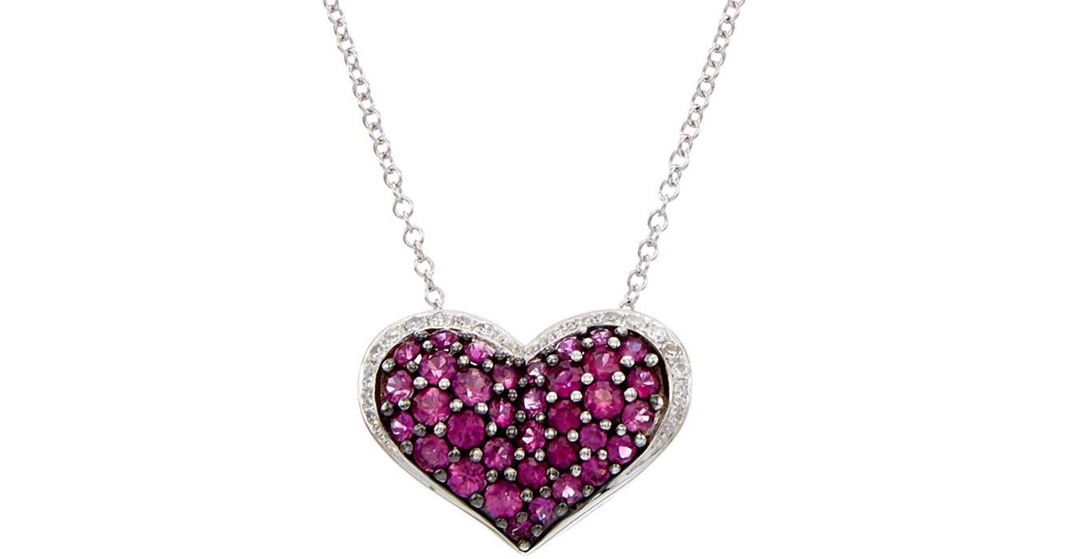 Effy Fine Jewelry 14k 1.34 Ct. Tw. Diamond & Ruby Necklace in Metallic ...