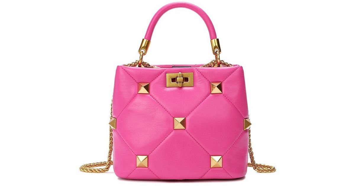 Tiffany & Fred Quilted & Studded Leather Top Handle Shoulder Bag in Pink Lyst Canada