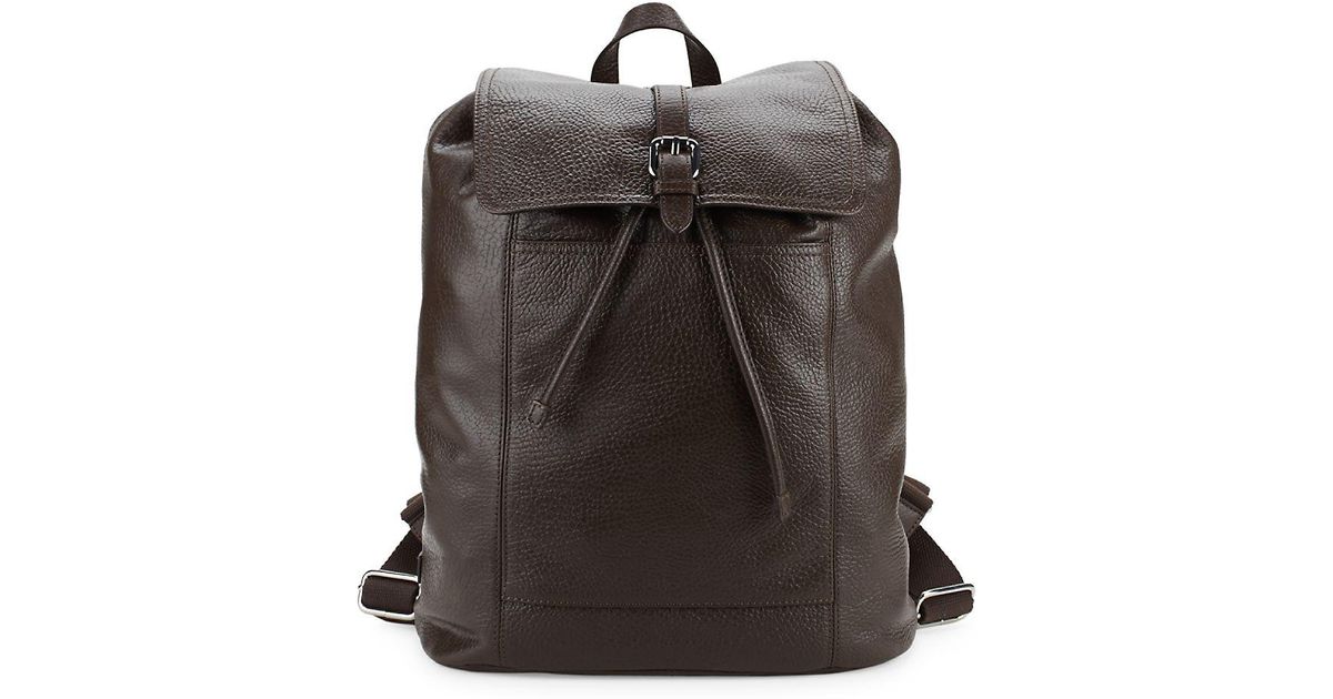 cole haan leather flap backpack