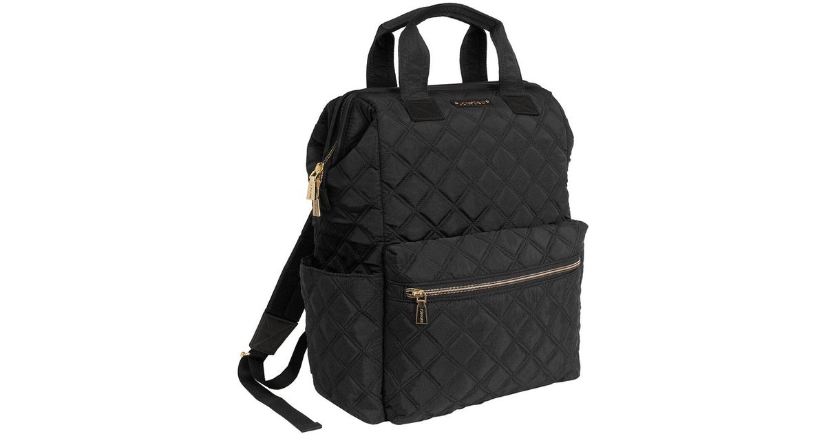 Joan & David Diamond Quilted Nylon Workbook Backpack in Black Lyst