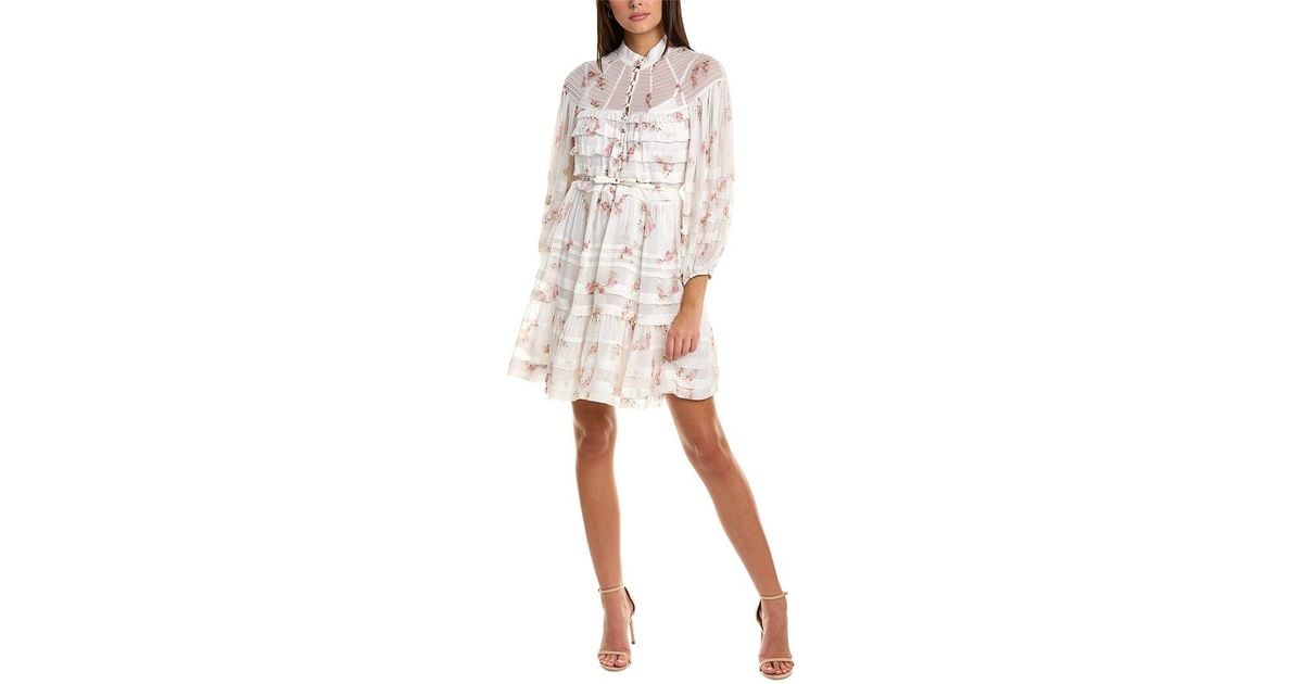 Zimmermann Zimmerman Tiered Mini Dress in White Lyst