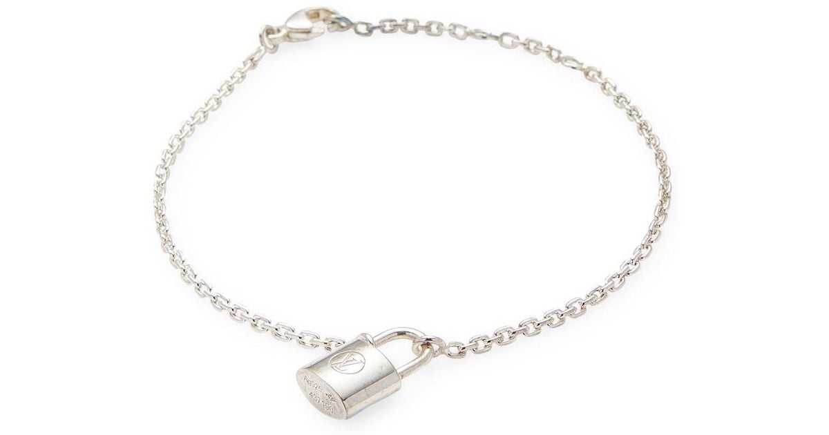 Louis Vuitton Synthetic Vintage Padlock Pendant Bracelet in Silver (Metallic) - Lyst